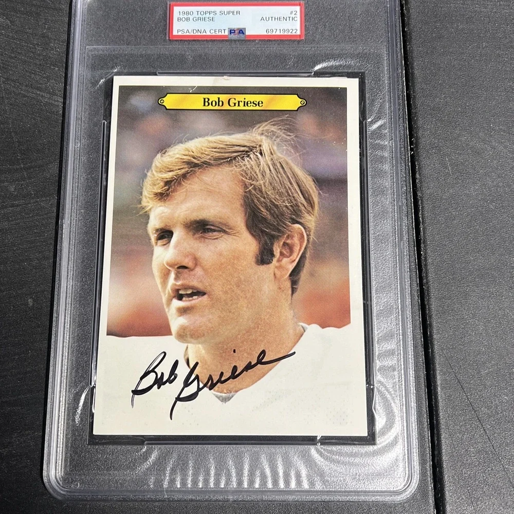 1980 Topps SUPER Football #2‎ BOB GRIESE PSA Authentic Auto Miami Dolphins POP 1